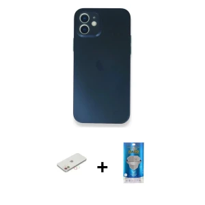 ieg™ iPhone 12 Mini Kılıf Yadigar Yansıma Serisi - Şeffaf Royal Nano Ekran Koruyucu + Renkli Kamera Lens Koruma Cam - YL