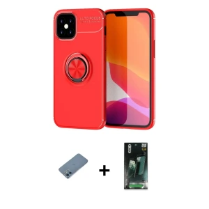 ieg™ iPhone 12 Mini Kılıf Yankı Form Prime - Şeffaf 360 Full Body Arka Koruyucu + Shine Kamera Lens Koruma Cam - MI