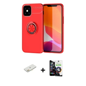 ieg™ iPhone 12 Mini Kılıf Yankı Form Prime - Şeffaf Temperli Cam Ekran Koruyucu + Renkli Kamera Lens Koruma Cam - TU