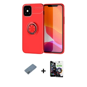 ieg™ iPhone 12 Mini Kılıf Yankı Form Prime - Şeffaf Temperli Cam Ekran Koruyucu + Shine Kamera Lens Koruma Cam - SABE