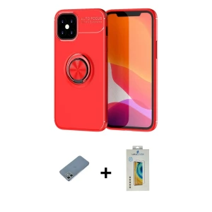 ieg™ iPhone 12 Mini Kılıf Yankı Form Prime - Siyah Polymer Nano Ekran Koruyucu + Shine Kamera Lens Koruma Cam - GS