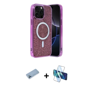 ieg™ iPhone 12 Pro Kılıf Eksen Çizgi - Siyah 3D Antistatik Seramik Nano Ekran Koruyucu + Shine Kamera Lens Koruma Cam - MI
