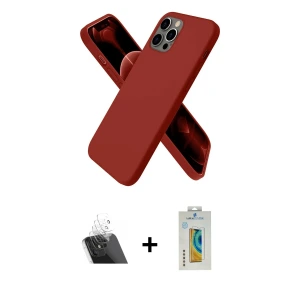 ieg™ iPhone 12 Pro Kılıf Kozmos Yansıma Özel Seri - Siyah Polymer Nano Ekran Koruyucu + Kamera Lens Koruma Cam - SF