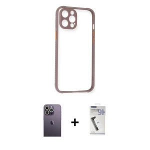 ieg™ iPhone 12 Pro Kılıf Nova Asil Özel Seri - Şeffaf Uv Polymer Nano Ekran Koruyucu + Neon Fosforlu Kamera Lens - BZ