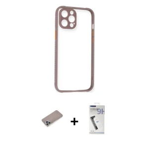 ieg™ iPhone 12 Pro Kılıf Nova Asil Özel Seri - Şeffaf Uv Polymer Nano Ekran Koruyucu + Shine Kamera Lens Koruma Cam - SABE
