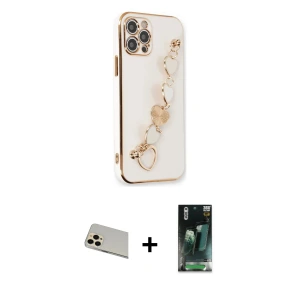 ieg™ iPhone 12 Pro Kılıf Nova Işık Prime - Şeffaf 360 Full Body Arka Koruyucu + Rainbow Kamera Lens Koruma Cam - GD