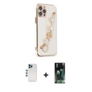ieg™ iPhone 12 Pro Kılıf Nova Işık Prime - Şeffaf 360 Full Body Arka Koruyucu + Shine Kamera Lens - MI