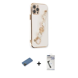 ieg™ iPhone 12 Pro Kılıf Nova Işık Prime - Şeffaf Uv Polymer Nano Ekran Koruyucu + Shine Kamera Lens Koruma Cam - GD