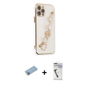 ieg™ iPhone 12 Pro Kılıf Nova Işık Prime - Şeffaf Uv Polymer Nano Ekran Koruyucu + Shine Kamera Lens Koruma Cam - MI