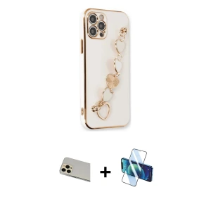 ieg™ iPhone 12 Pro Kılıf Nova Işık Prime - Siyah 3D Antistatik Seramik Nano Ekran Koruyucu + Rainbow Kamera Lens Koruma Cam - GD