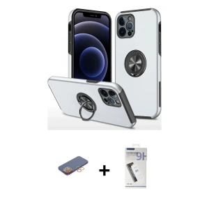 ieg™ iPhone 12 Pro Kılıf Odak Form Prime - Şeffaf Uv Polymer Nano Ekran Koruyucu + Renkli Kamera Lens Koruma Cam - TU