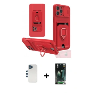 ieg™ iPhone 12 Pro Kılıf Vadi Form Prime - Şeffaf 360 Full Body Arka Koruyucu + Shine Kamera Lens - MI