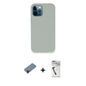 ieg™ iPhone 12 Pro Kılıf Zirve Modern Özel Seri - Şeffaf Uv Polymer Nano Ekran Koruyucu + Shine Kamera Lens Koruma Cam - SH