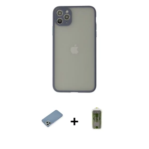ieg™ iPhone 12 Pro Max Kılıf Ahenk Çizgi Serisi - Siyah Joko Magic 5D Hayalet Cam + Shine Kamera Lens Koruma Cam - GS