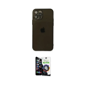ieg™ iPhone 12 Pro Max Kılıf Ahenk Doku - Şeffaf Temperli Cam Ekran Koruyucu