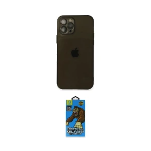 ieg™ iPhone 12 Pro Max Kılıf Ahenk Doku - Siyah 18D Cam Ekran Koruyucu