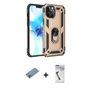 ieg™ iPhone 12 Pro Max Kılıf Ahenk Klasik Koleksiyonu - Şeffaf Uv Polymer Nano Ekran Koruyucu + Shine Kamera Lens Koruma Cam - PE