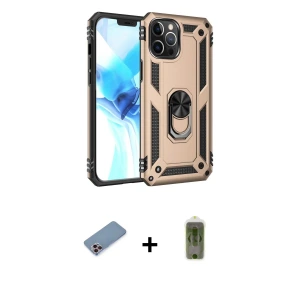 ieg™ iPhone 12 Pro Max Kılıf Ahenk Klasik Koleksiyonu - Siyah Joko Magic 5D Hayalet Cam + Shine Kamera Lens Koruma Cam - PE