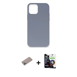 ieg™ iPhone 12 Pro Max Kılıf Ahenk Serisi - Şeffaf Temperli Cam Ekran Koruyucu + Shine Kamera Lens Koruma Cam - SABE