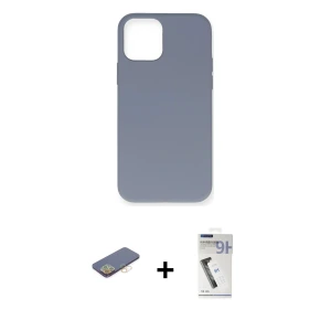 ieg™ iPhone 12 Pro Max Kılıf Ahenk Serisi - Şeffaf Uv Polymer Nano Ekran Koruyucu + Renkli Kamera Lens Koruma Cam - SI