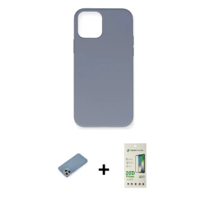 ieg™ iPhone 12 Pro Max Kılıf Ahenk Serisi - Siyah 20D Premium Cam Ekran Koruyucu + Shine Kamera Lens Koruma Cam - GS