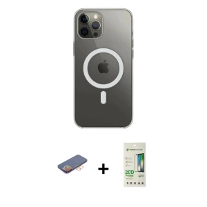 ieg™ iPhone 12 Pro Max Kılıf Ahenk Yansıma Prime - Siyah 20D Premium Cam Ekran Koruyucu + Renkli Kamera Lens Koruma Cam - TU