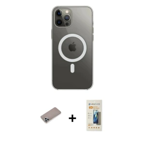 ieg™ iPhone 12 Pro Max Kılıf Ahenk Yansıma Prime - Siyah 6D Mat Seramik Hayalet Nano Ekran Koruyucu + Shine Kamera Lens Koruma Cam - SABE