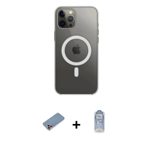 ieg™ iPhone 12 Pro Max Kılıf Ahenk Yansıma Prime - Siyah Joko Magic 5D Cam + Shine Kamera Lens Koruma Cam - PE