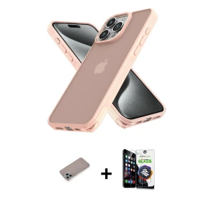 ieg™ iPhone 12 Pro Max Kılıf Atlas Form - Şeffaf Temperli Cam Ekran Koruyucu + Shine Kamera Lens Koruma Cam - SABE
