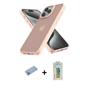 ieg™ iPhone 12 Pro Max Kılıf Atlas Form - Siyah Polymer Nano Ekran Koruyucu + Shine Kamera Lens Koruma Cam - MI