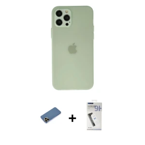 ieg™ iPhone 12 Pro Max Kılıf Atlas Minimal Prime - Şeffaf Uv Polymer Nano Ekran Koruyucu + Shine Kamera Lens Koruma Cam - GD