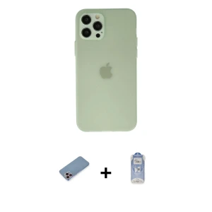 ieg™ iPhone 12 Pro Max Kılıf Atlas Minimal Prime - Siyah Joko Magic 5D Cam + Shine Kamera Lens Koruma Cam - PE