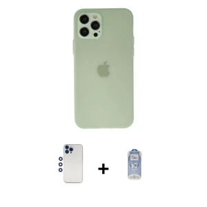 ieg™ iPhone 12 Pro Max Kılıf Atlas Minimal Prime - Siyah Joko Magic 5D Cam + Shine Kamera Lens - LT