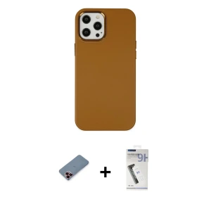 ieg™ iPhone 12 Pro Max Kılıf Çekirdek Çizgi - Şeffaf Uv Polymer Nano Ekran Koruyucu + Metal Kamera Lens Koruma Cam - KI