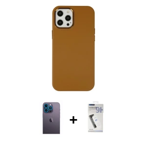 ieg™ iPhone 12 Pro Max Kılıf Çekirdek Çizgi - Şeffaf Uv Polymer Nano Ekran Koruyucu + Neon Fosforlu Kamera Lens - MI