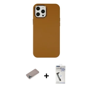 ieg™ iPhone 12 Pro Max Kılıf Çekirdek Çizgi - Şeffaf Uv Polymer Nano Ekran Koruyucu + Shine Kamera Lens Koruma Cam - SABE