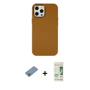 ieg™ iPhone 12 Pro Max Kılıf Çekirdek Çizgi - Siyah 20D Premium Cam Ekran Koruyucu + Shine Kamera Lens Koruma Cam - GI