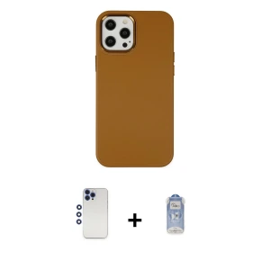 ieg™ iPhone 12 Pro Max Kılıf Çekirdek Çizgi - Siyah Joko Magic 5D Cam + Shine Kamera Lens - LT