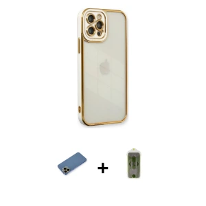 ieg™ iPhone 12 Pro Max Kılıf Çekirdek Klasik Serisi - Siyah Joko Magic 5D Hayalet Cam + Shine Kamera Lens Koruma Cam - GD
