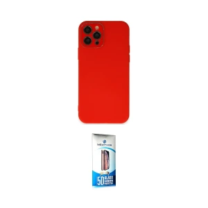 ieg™ iPhone 12 Pro Max Kılıf Çekirdek Modern Serisi - Siyah 5D Eko Cam Ekran Koruyucu