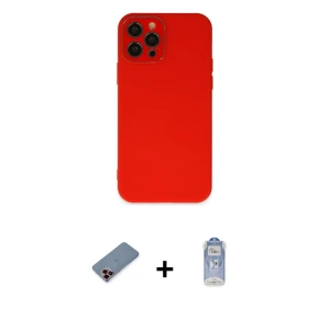 ieg™ iPhone 12 Pro Max Kılıf Çekirdek Modern Serisi - Siyah Joko Magic 5D Cam + Metal Kamera Lens Koruma Cam - KI