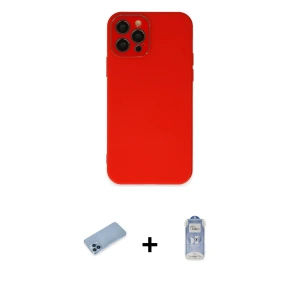 ieg™ iPhone 12 Pro Max Kılıf Çekirdek Modern Serisi - Siyah Joko Magic 5D Cam + Shine Kamera Lens Koruma Cam - MI