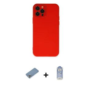 ieg™ iPhone 12 Pro Max Kılıf Çekirdek Modern Serisi - Siyah Joko Magic 5D Cam + Shine Kamera Lens Koruma Cam - GS