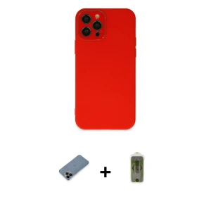 ieg™ iPhone 12 Pro Max Kılıf Çekirdek Modern Serisi - Siyah Joko Magic 5D Hayalet Cam + Shine Kamera Lens Koruma Cam - SH
