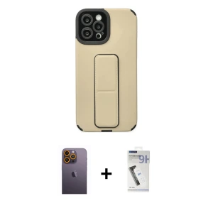 ieg™ iPhone 12 Pro Max Kılıf Çekirdek Yansıma - Şeffaf Uv Polymer Nano Ekran Koruyucu + Neon Fosforlu Kamera Lens - SI