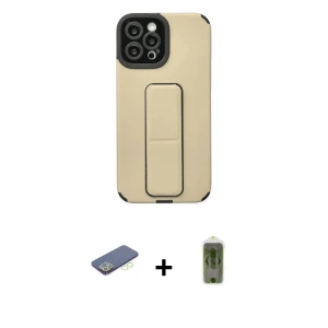 ieg™ iPhone 12 Pro Max Kılıf Çekirdek Yansıma - Siyah Joko Magic 5D Hayalet Cam + Renkli Kamera Lens Koruma Cam - YL