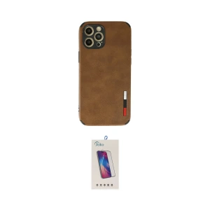 ieg™ iPhone 12 Pro Max Kılıf Doruk Asil Koleksiyonu - Siyah Joko 5D Cam