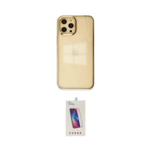 ieg™ iPhone 12 Pro Max Kılıf Doruk Doku Prime - Siyah Joko 5D Cam