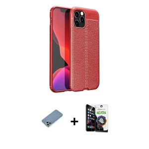 ieg™ iPhone 12 Pro Max Kılıf Doruk Klasik Özel Seri - Şeffaf Temperli Cam Ekran Koruyucu + Shine Kamera Lens Koruma Cam - GI