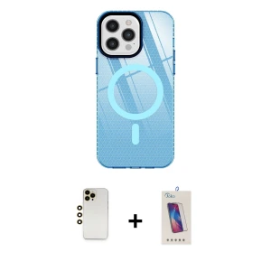 ieg™ iPhone 12 Pro Max Kılıf Doruk Prime - Siyah Joko 5D Cam + Shine Kamera Lens - GD